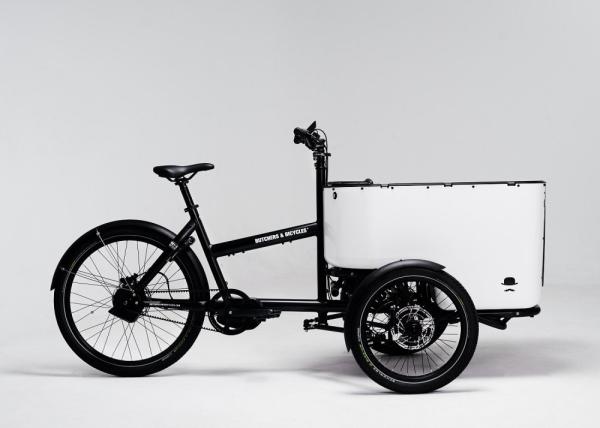 AKTION Butchers & Bicycles MK1-E Gen.3 Vario, Bosch CX Gen4 / black-white mit T&uuml;re inkl. Kindersitz, Handschuhfach & Wetterzelt