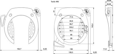 Abus Rahmenschloss Tectic 496 NR ohne Halter schwarz  Produktbild 1