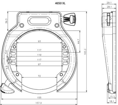 Abus Rahmenschloss Amparo 4650XL NR ohne Halter schwarz  Produktbild 1